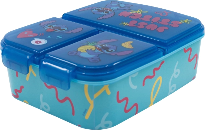 Box na desiatu s priehradkami STOR Lilo & Stitch, modrý