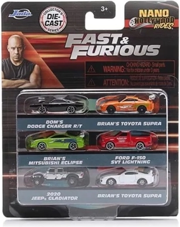 JADA Fast & Furious kovové autíčka 4 cm – sada 6 ks