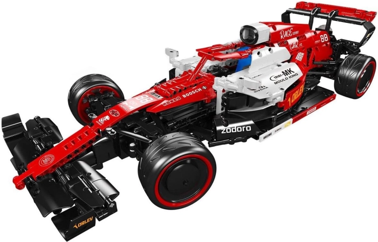 Stavebnica pretekárskej formule s RC, 1185 dielikov – červená, mierka 1:8