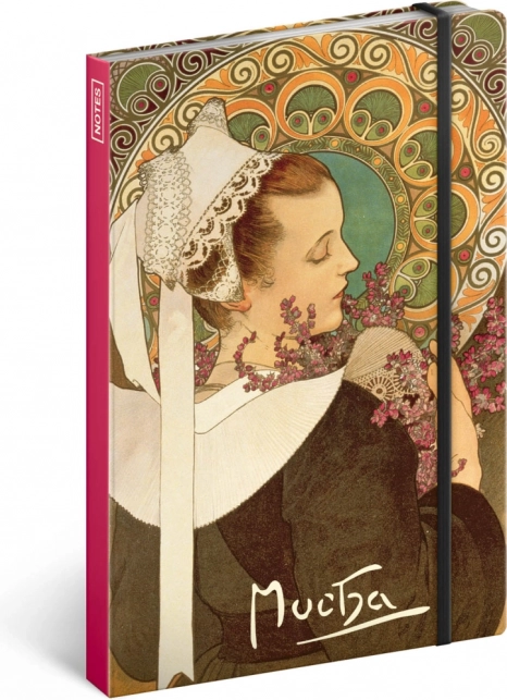 Zápisník Alfons Mucha – Vres, nelinkovaný, 13 × 21 cm