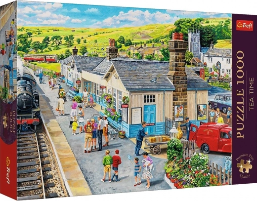 Trefl puzzle Premium Plus Tea Time – vlaková stanica 1000 dielikov