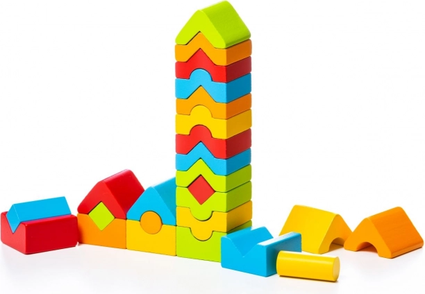 CUBIKA Drevená skladačka 5 veží 25 dielov