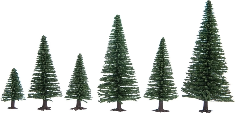 Noch jedle – sada 10 ks (5–14 cm) pre modelovú krajinu H0/TT