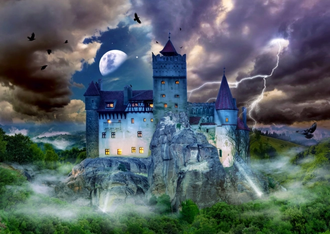 Puzzle Strašidelná noc na Drakulovom hrade 1000 dielikov