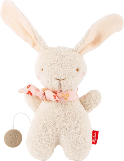 Sigikid prvý plyšový zajačik s hracím strojčekom, ecru 19 cm