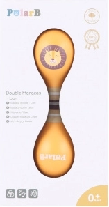 Drevené obojstranné maraká s motívom leva PolarB