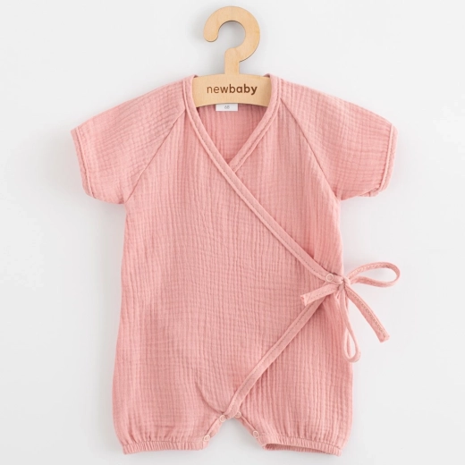 Dojčenský letný mušelínový overal New Baby ružový