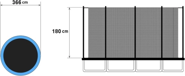 Pasuje na trampolíny 12 ft s 8 stĺpmi