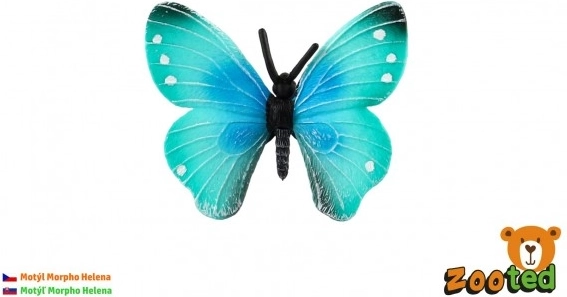 plastový dekoratívny motýľ Morpho helena 7 cm
