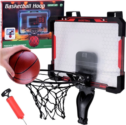 Elektronická tabuľa na basketbal s počítadlom bodov a loptou