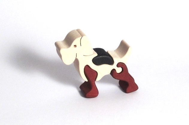 Drevené vkladacie puzzle – malý psík