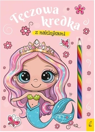 Omaľovánky Morská víla s dúhovou pastelkou