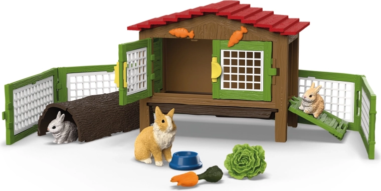 Schleich FARM WORLD králikáreň so zakrslými levíčikmi