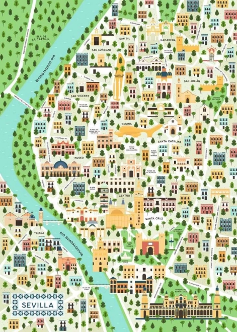 Puzzle Mapa Sevilly 1000 dielikov Ravensburger