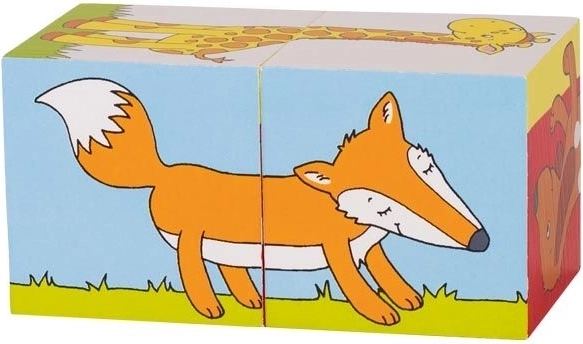 Drevené kocky zvieratká pre deti