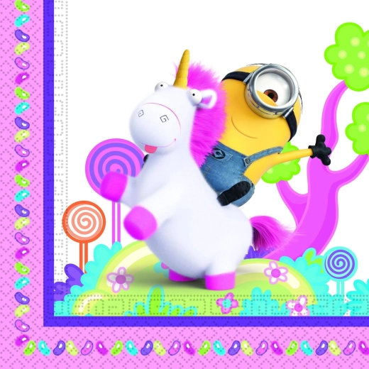 Minions Fluffy unicorn obrúsky 33 × 33 cm