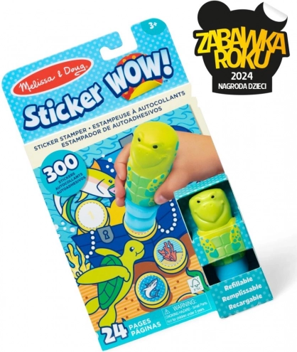 Sticker Wow - Knižka a pečiatka s nálepkami - Morská korytnačka
