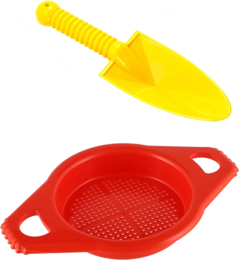 Lori detská sada na piesok rýľ/lopatka 25 cm so sitkom - 1 sada