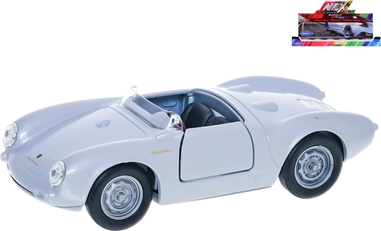 Welly Porsche 550 Spyder kovový model auta 11,5 cm pull-back (12 ks v display boxe)