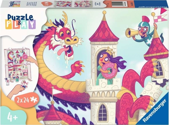 Ravensburger Puzzle & Play: kráľovstvo šišiek – 2×24 dielikov