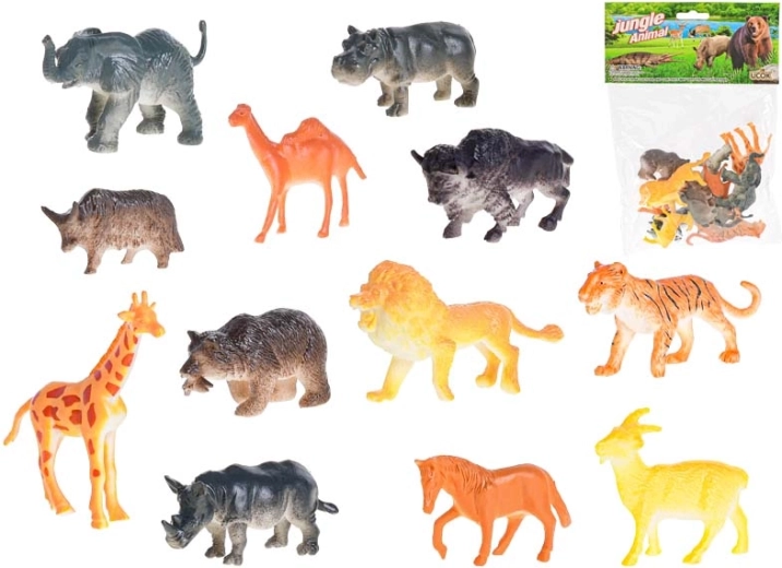 Sada safari zvieratiek 5–7 cm, 12 ks v sáčku