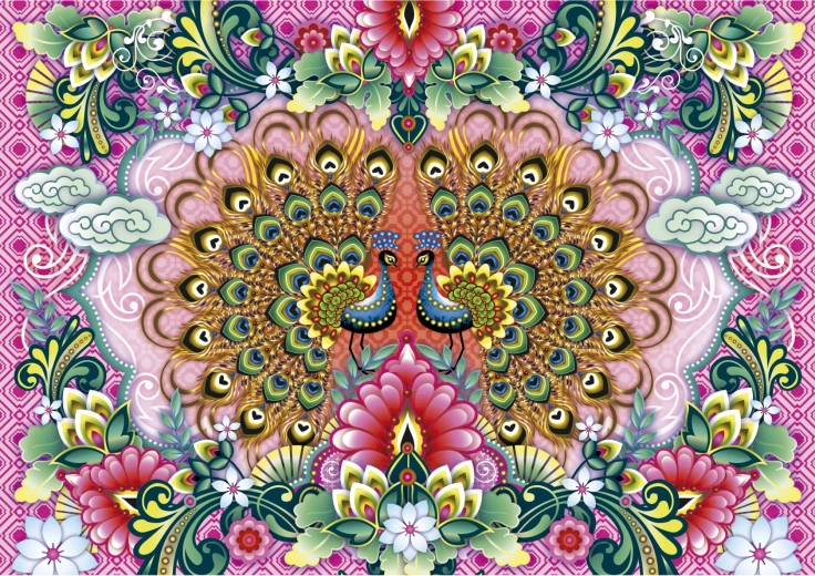 Puzzle pávy indické 1500 dielikov