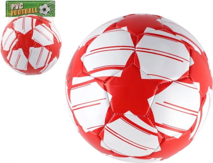 Futbalová lopta nafúknutá červenobiela 23 cm