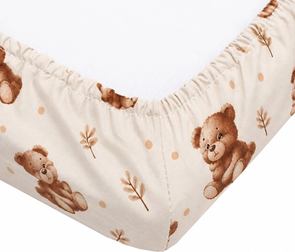 Bavlnená plachta do postieľky New Baby Sweet baby bears 120 × 60 cm