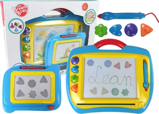 Magnetická kresliaca tabuľa – sada 2 kusov, modro‑žltá