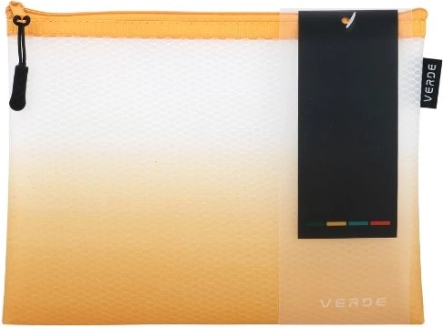 Sieťované puzdro na zips VERDE A5 horčicové