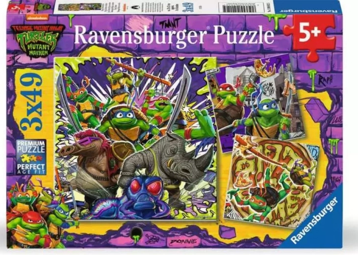 Puzzle Želvy Ninja 3×49 dielikov RAVENSBURGER