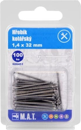 Kolárske klince 32 × 1,4 mm, 100 ks