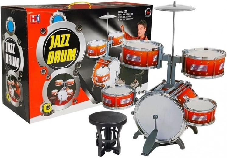 Detská bicie súprava s 5 bicími a činelom