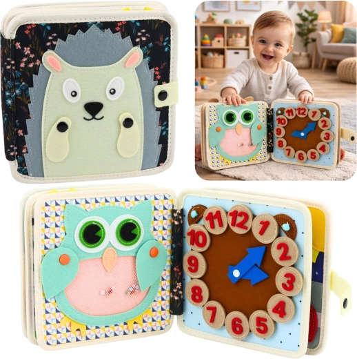 Textilná zmyslová knižka z filcu Ježko – tichá kniha pre najmenších