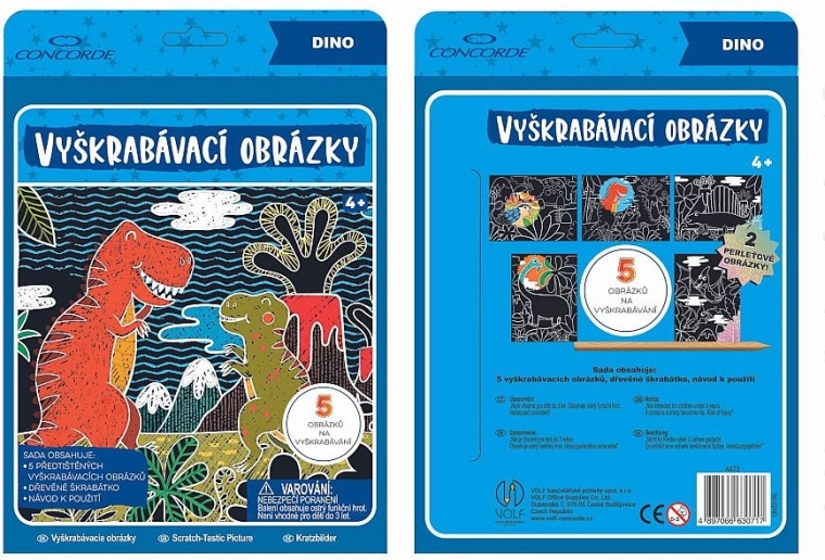 Vyškrabávacie obrázky CONCORDE dinosaury