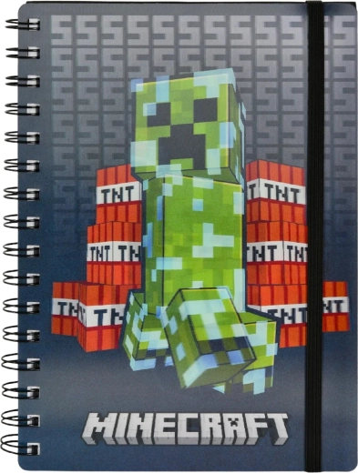 Špirálový zápisník Minecraft Creeper 3D A5 (80 listov)