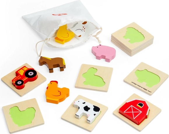 Bigjigs Toys cestovná hmataj a nájdi farma
