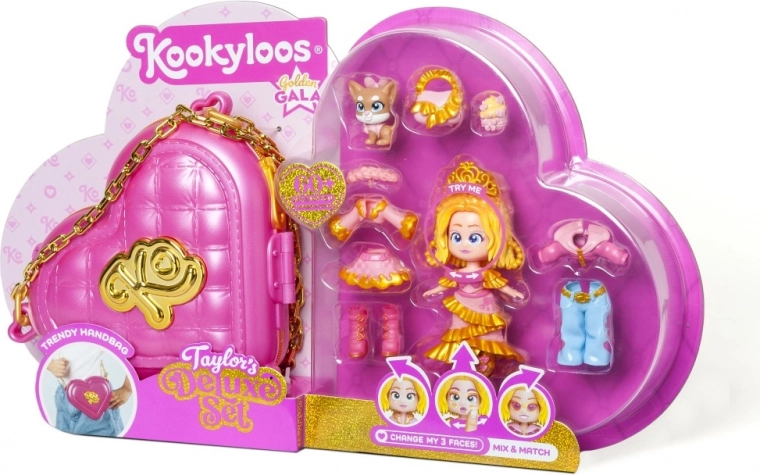 Bábika KookyLoos Taylor deluxe – Golden Gala sada