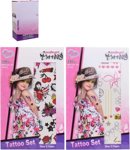 Dočasné tetovania pre dievčatá – 36 ks v darčekovom display boxe