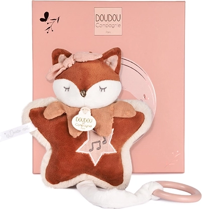 Doudou darčeková sada plyšová líška Mina s hracím strojčekom 16 cm