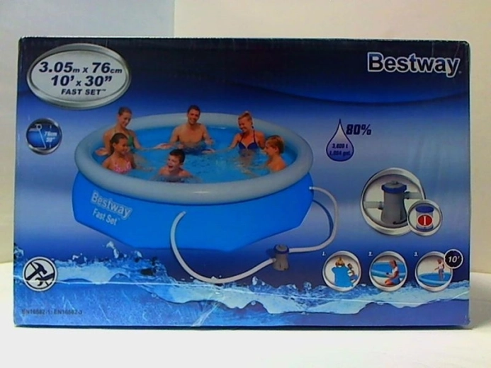 Samonosný bazén Bestway Fast Set s nafukovacím golierom 300 × 76 cm s filtračnou pumpou