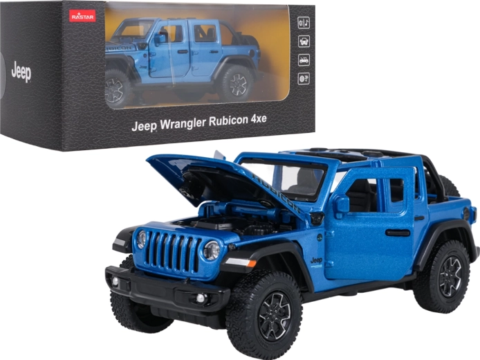Kovový model Jeep Wrangler Rubicon RASTAR 1:32 – Modrá