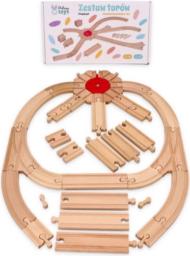 Drevená sada koľají 37 dielov Adam Toys