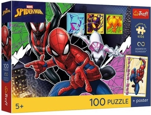Detské puzzle Premium Plus Kids hrdinský pavúk 100 dielikov
