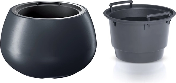 Kvetináč s vložkou HEOS 43,6 cm antracit