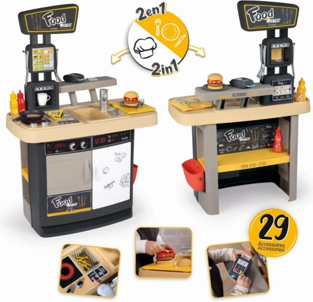 Smoby Food Corner 2v1 detský bar a kuchyňa s príslušenstvom