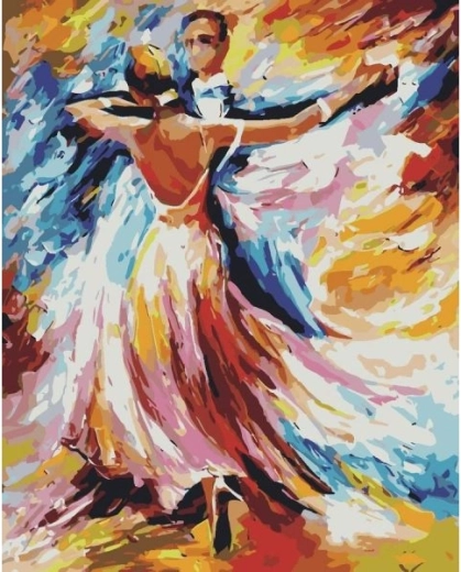 Obraz na maľovanie podľa čísel na ráme 40 × 50 cm – pár v tanci