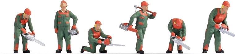 Noch sada figúrok lesní robotníci H0