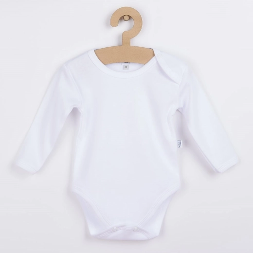 Dojčenské body s dlhým rukávom BOBAS FASHION – biele, 100% bavlna
