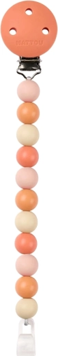 Nattou silikónový klip na cumlík clay/white bez BPA